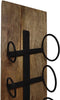 Hangend wijnrek 6 flessen - 20x13x100 - Naturel/zwart - Mangohout/metaal