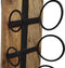 Hangend wijnrek 6 flessen - 20x13x100 - Naturel/zwart - Mangohout/metaal