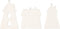 Hangende ornamenten, h: 7,6-9,7 cm, dikte 0,6 mm, 18 stuks, wit