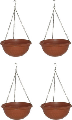 HANGENDE PLANTENBAK BLOEMPOT MET KETTING diameter 26cm-set 4 stuks