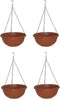 HANGENDE PLANTENBAK BLOEMPOT MET KETTING diameter 26cm-set 4 stuks
