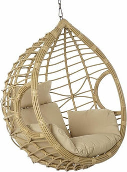 Hangende tuinstoel DKD Home Decor 90 x 70 x 110 cm 105 x 75 x 226 cm Beige Metaal Bruin Synthetische rotan