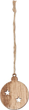 Hanger | hout | 4x5cm | Kerstbal | naturel | 24 stuks