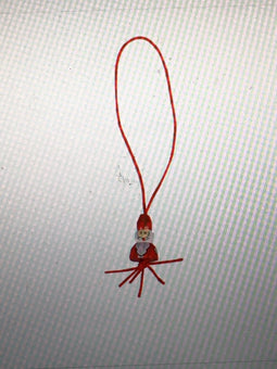 Hanger | hout | met koord | Gelukssintje | rood/wit | 100 stuks