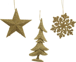 Hanger plastic glitter lichtgoud assorti