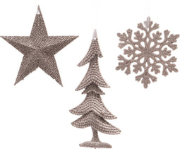 Hanger plastic glitter poederroze assorti