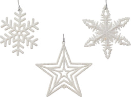 Hanger plastic l0.5b10h10 cm warm wit a3 kerst