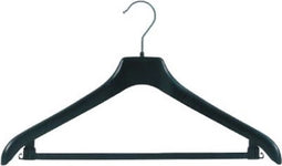 Hanger zwart NF44 met broeklat 44cm - 2 stuks