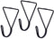 Hangers Zwart Metaal Driehoekig Set 3 Onderdelen (6 Stuks)