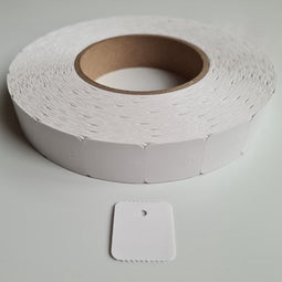 Hangetiket op rol 25x27 mm blanko 2000st - 12 stuks