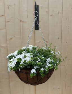 Hanging basket zomerbloeiers wit h25 cm