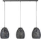 Hanglamp 3 Lampen - Armor - Ray - Zwart/Bruin - Metaal - Woonkamer - Keuken - E27 Fitting - Vintage Touch - Voedingstype Netstroom - Exclusief Lichtbron - 220 V - In Hoogte Verstelbaar