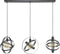 Hanglamp 3 Lampen - Cosmos Mesh - Artic Zwart - Metaal - Glas - 3 Lichts - Rond - Woonkamer - Keuken - In Hoogte Verstelbaar tot 150 cm - Exclusief Lichtbron - Voedingstype Netstroom