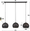 Hanglamp 3 Lampen - Punch - Ray - Zwart/Bruin - Metaal - Woonkamer - Keuken - Vintage Touch - Voedingstype Netstroom - Exclusief Lichtbron - In Hoogte Verstelbaar - 220 V