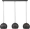 Hanglamp 3 Lampen - Punch - Ray - Zwart/Bruin - Metaal - Woonkamer - Keuken - Vintage Touch - Voedingstype Netstroom - Exclusief Lichtbron - In Hoogte Verstelbaar - 220 V