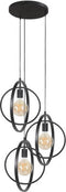Hanglamp 3 Lampen - Turn Around - Metaal - Getrapt - Charcoal - Woonkamer - Keuken - Industrieel - Max. Wattage: 40 - In Hoogte Verstelbaar - E27 Fitting - Voedingstype Netstroom