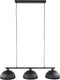Hanglamp 3L halfronde kap-ribbel - Artic zwart