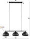 Hanglamp 3L halfronde kap-ribbel - Artic zwart