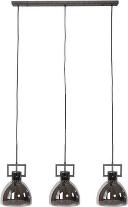 Hanglamp 3L industry chromed glass - Oud zilver