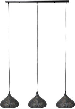Hanglamp 3xØ32 punch trechter - Zwart bruin