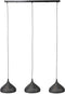 Hanglamp 3xØ32 punch trechter - Zwart bruin