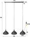 Hanglamp 3xØ32 punch trechter - Zwart bruin