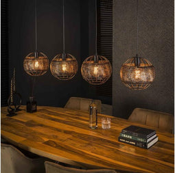Hanglamp 4L Ø25 armor open - Zwart bruin