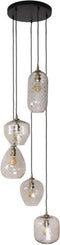 Hanglamp 5L patch pattern getrapt - Diamond glass
