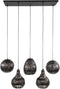Hanglamp 5L strip multi shade - Zwart bruin
