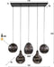 Hanglamp 5L strip multi shade - Zwart bruin