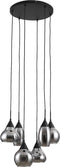 Hanglamp, 6-lichts, H340 smoke glas