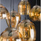 Hanglamp 7 lampen - Amber Mix - Amberkleurig Glas - Metaal - Glas - Woonkamer - Keuken - In Hoogte Verstelbaar - Exclusief Lichtbron - Voedingstype Netstroom