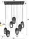 Hanglamp 7 lampen - open oog wire - Artic Zwart - Metaal - 7 Lichts - Rond - Woonkamer - Keuken - In Hoogte Verstelbaar tot 150 cm - Exclusief Lichtbron - Voedingstype Netstroom