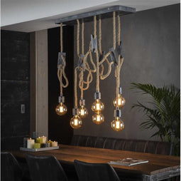 Hanglamp 7L touw 3+4 - Grijs