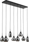 Hanglamp, 8-lichts, H340 smoke glas
