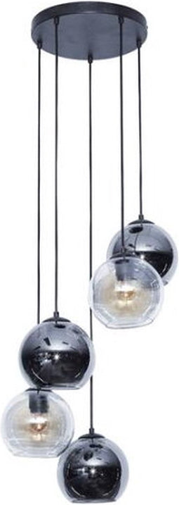 Hanglamp bubbles getrapt bicolore smoke glas - Artic zwart | Meubelplaats