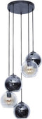 Hanglamp bubbles getrapt bicolore smoke glas - Artic zwart | Meubelplaats