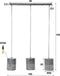 Hanglamp Cilinder Ø20 cm 3-lichts - Grijs