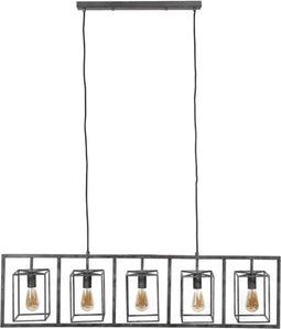 Hanglamp Cubic tower 5 lampen - Oud zilver