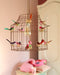 Hanglamp eettafel roestbruin vintage met vogeltjes nét echt !