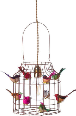Hanglamp kinderkamer | lamp kinderkamer | DUTCH DILIGHT | hanglamp babykamer | 23 cm rond 42 cm h. (nog 2 andere formaten) gratis korter maken hengsel| hanglamp babykamer | lamp met vogeltjes | vogeltjes lamp | roze lamp | design lamp |