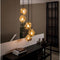 Hanglamp Rocky Chromed 5 lampen - Glas