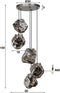 Hanglamp Rocky Chromed 5 lampen - Glas