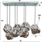 Hanglamp Rocky Chromed 7 lampen - Glas