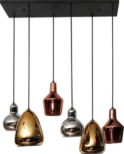 Hanglamp Tricolore 3+3 Mix Glass E27 Fitting