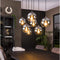 Hanglamp van 7 Bubble Lampen Bollen met Rookglas - Oud Zilver - Woonkamer - Eettafel - Slaapkamer - Sfeer Verlichting - In Hoogte Verstelbaar tot 150 cm