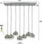 Hanglamp van 7 Bubble Lampen Bollen met Rookglas - Oud Zilver - Woonkamer - Eettafel - Slaapkamer - Sfeer Verlichting - In Hoogte Verstelbaar tot 150 cm