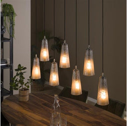 Hanglamp Victoria 7 lampen - Stone glas