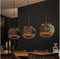 Hanglamp Waterhyacint bol 3 lampen - Zwart nikkel
