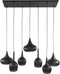 Hanglamp Zip 7 lampen - Artic zwart